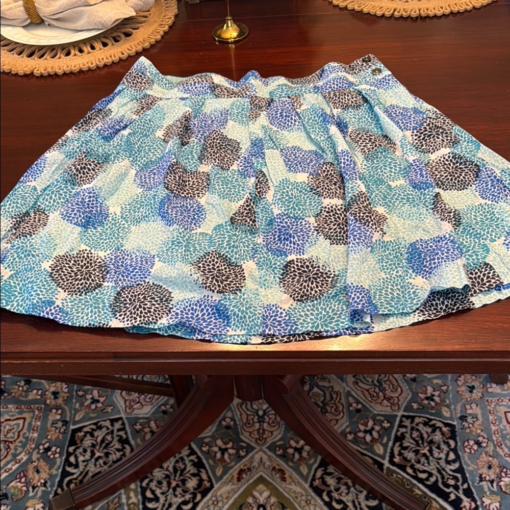 Blue and Black Patterned Women's Skirt